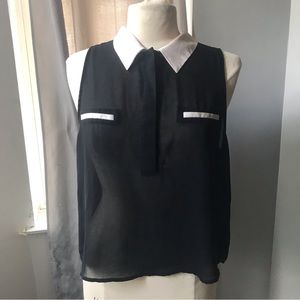 Pre owned shear cute tuxedo style shirt